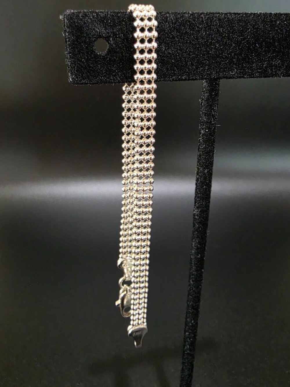 Vintage Italian 925 Sterling Silver 3-Row Ball Bead Chain Bracelet 4.0g 7.25"